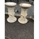 A pair of garden plinths, pre-cast, approx. 51cm