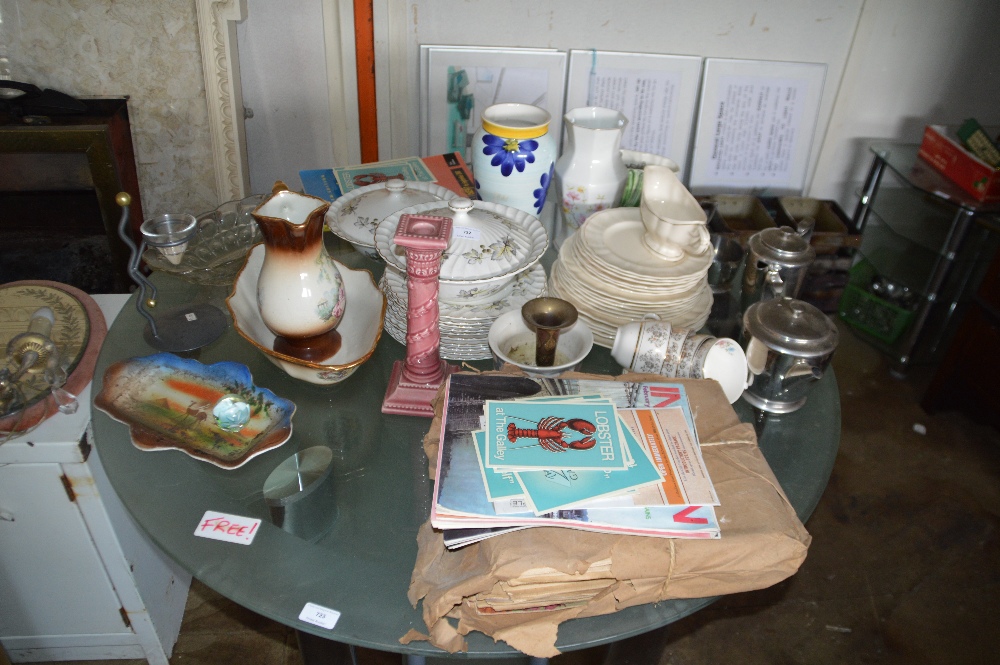 A large quantity of dinnerware, various glassware,