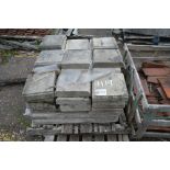 A pallet of concrete wall cappings