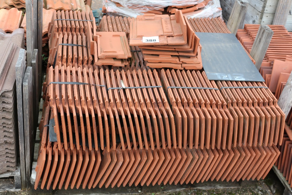 A pallet of Sandtoft inter-locking roof tiles