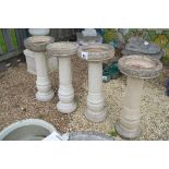 4x pre-cast bird baths, approx. 89cm