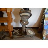 A set of old cast iron shop scales