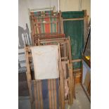 A collection of vintage deck chairs