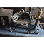 A small cast iron Oyster fire basket