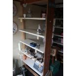 A pair of pine framed display shelves