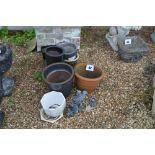 A collection of plant pots & garden ornaments.