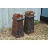 2x pre-cast chimney pots, approx. 82cm, (damaged)