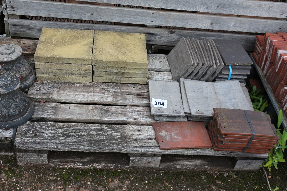 A mixed pallet comprising yellow pantiles and vari