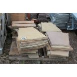 A pallet of stoneware slab segments