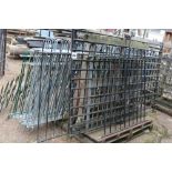 A quantity of iron railings and gates, 5 panels in