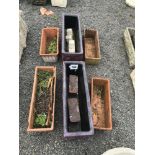 6x miscellaneous planters, max height 24cm