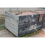 A crate of concrete roofing tiles