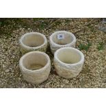 4x similar pre-cast garden planters, approx. 23cm