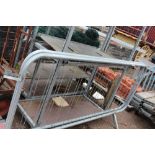 Two sections of galvanised crash barrier and two g
