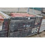 A crate of concrete roofing tiles