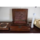 A Victorian walnut and brass mounted writing box