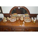A Crown pottery fruit decorated dinner/tea service