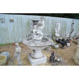 A pre-cast garden water feature, total height incl