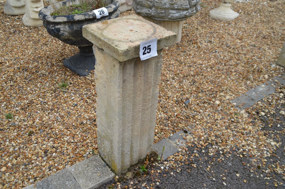2x sandstone pedestals, 58cm each
