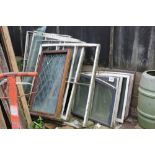 A large quantity of glazed windows and frames