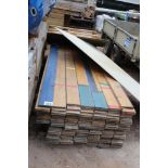 A quantity of beech tongue and groove flooring