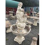 A pre-cast water feature, approx. 153cm including ba