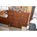 A Victorian mahogany chest of two short and three