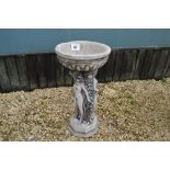 A pre-cast bird bath, approx. 88cm, (damaged)