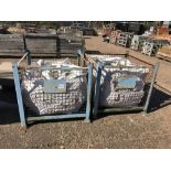 Two crates of tumble concrete sets