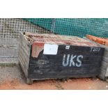 A crate of terracotta and concrete pantiles