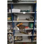 A quantity of chain, drill bits, paint trays, door