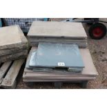A large quantity of Indian sandstone and slate slabs.