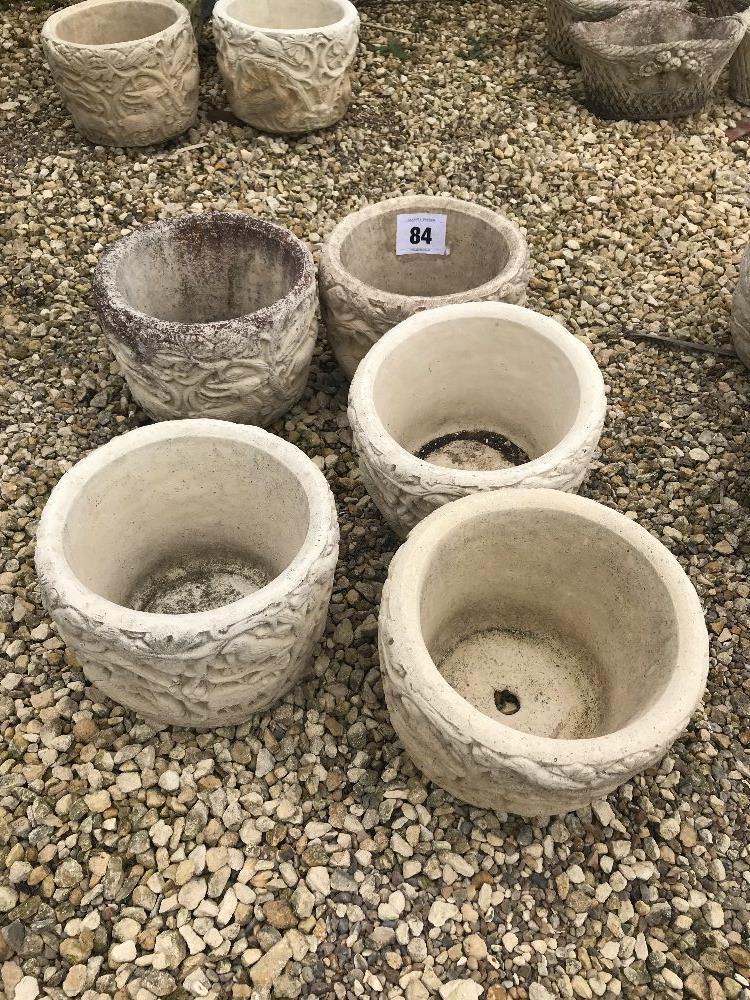 5x pre-cast garden planters, approx. 20cm