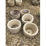 5x pre-cast garden planters, approx. 20cm