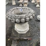 ** Withdrawn by vendor ** A pair of large pre-cast ornate garden planter or