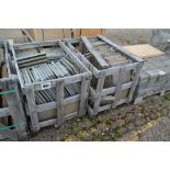 Two crates of slate slabs and a quantity of sandstone
