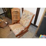 A Victorian walnut framed nursing chair