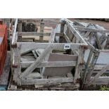 A wooden crate of stoneware paving slabs