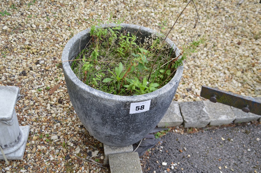 A pre-cast garden planters, (black), approx. 43cm