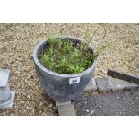 A pre-cast garden planters, (black), approx. 43cm