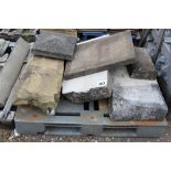 A pallet of stone, some pre-cast