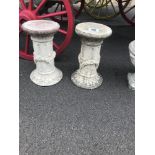 2x pre-cast garden plinths, approx. 51cm