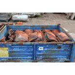 A metal bin and contents comprising of pantiles