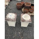 2x pre-cast garden plinths, square, approx. 51cm