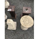 6x miscellaneous plinths, all pre-cast, some bronz