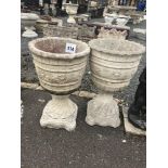 A pair of pre-cast garden planters, each approx. 29c