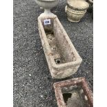 2x non matching pre-cast oblong garden planters, t