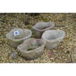 4x pre-cast garden planters, approx. 17cm