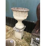 A pair of garden planter complete with base, approx. 114cm i