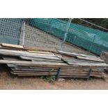 A large quantity of various flooring boards and other timbe